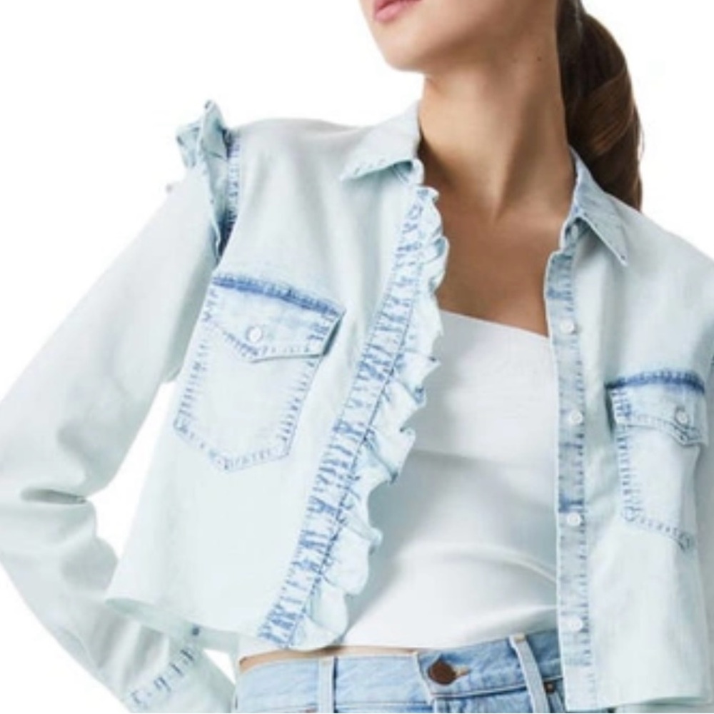 Alice + Olivia Light Blue Button Down Shirt